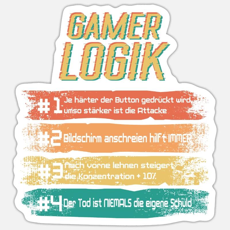 Gamer Logik PS 5 Computer PC Controller Zocker Sticker Größe S (10 x 10 cm)