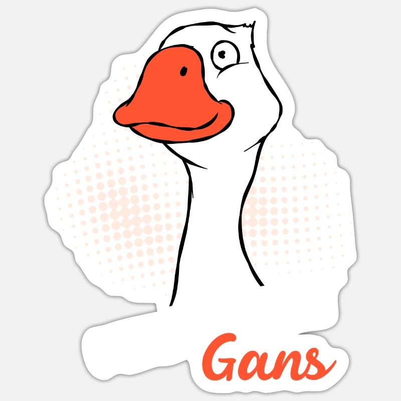 Gans - Sticker Größe S (10 x 10 cm) - Mattweiß