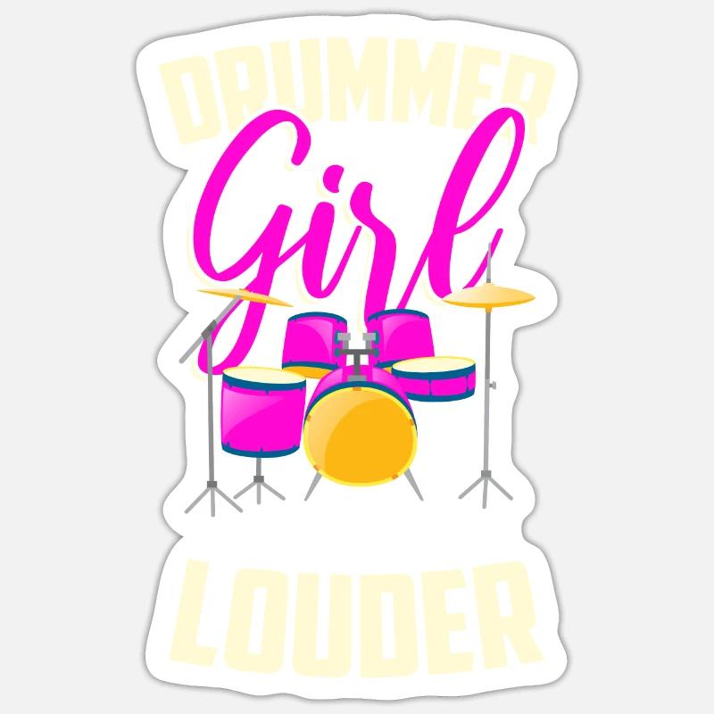 Drums Drummer Drummer Gift - Sticker size S (10 x 10 cm) - white matte