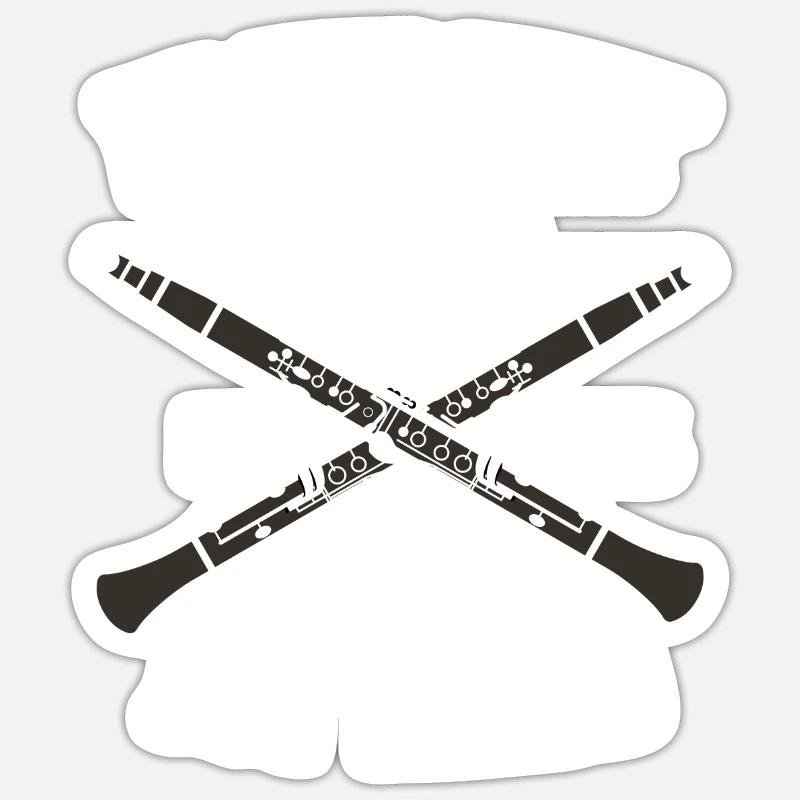Clarinette - Sticker taille S (10 x 10 cm) - blanc mat