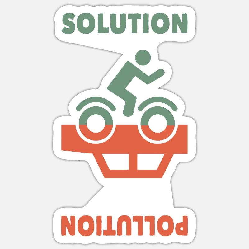 Bicycle Cycling - Solution - Pollution - Love Sticker Größe S (10 x 10 cm)