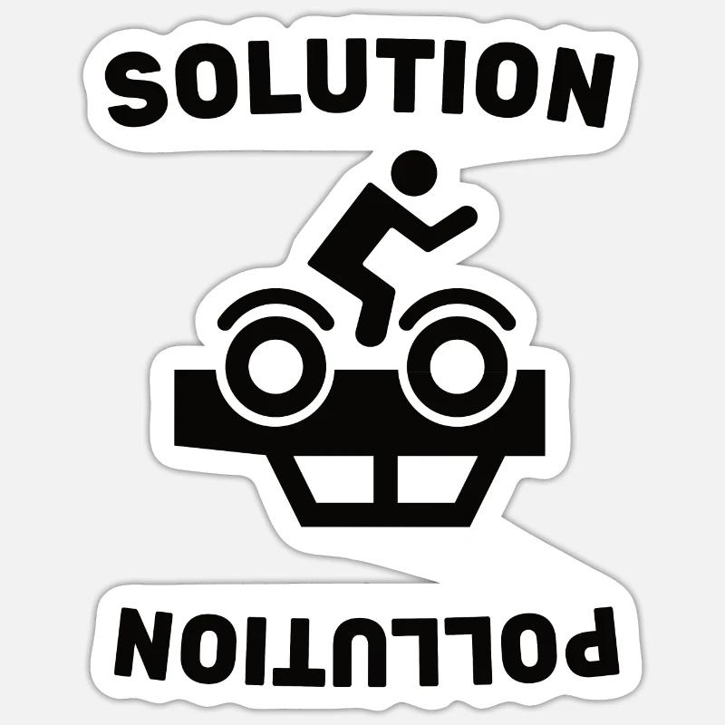 Bicycle Cycling - Solution - Pollution - Love Sticker Größe S (10 x 10 cm)