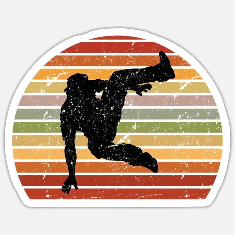 Urban Dance Breakdancer Silhouette Breakdance - Sticker Größe S (10 x 10 cm) - Mattweiß