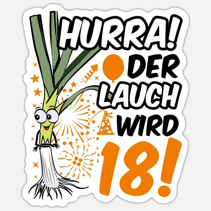 18 Geburtstag Junge Gag Geschenk Ehrenlauch - Sticker Größe S (10 x 10 cm) - Mattweiß
