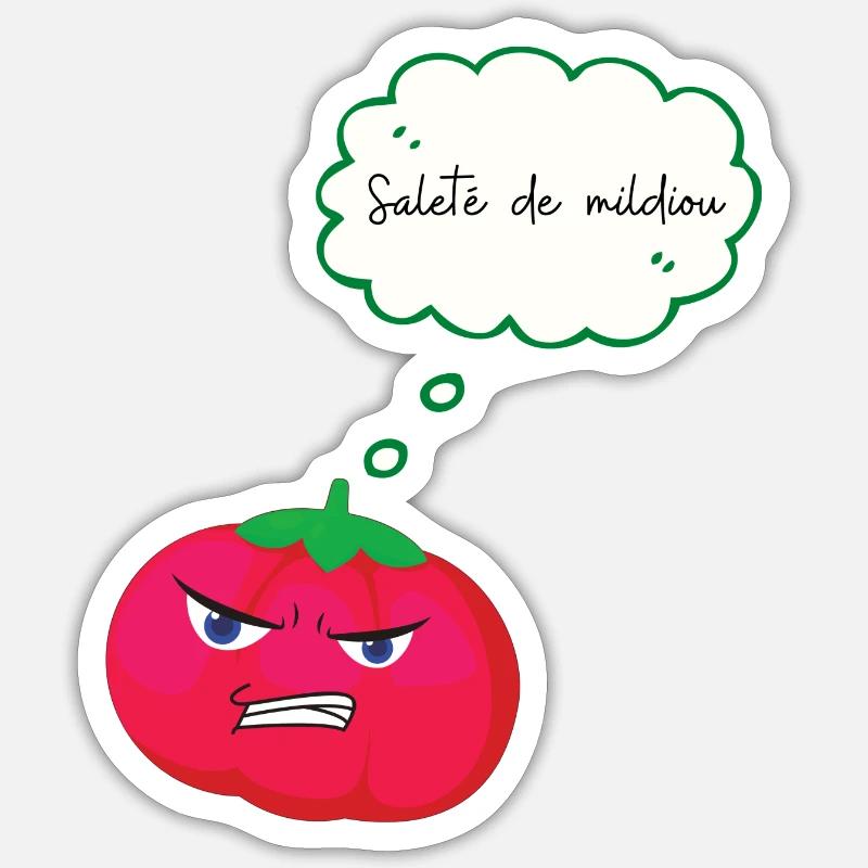 mildiou - Sticker taille S (10 x 10 cm) - blanc mat