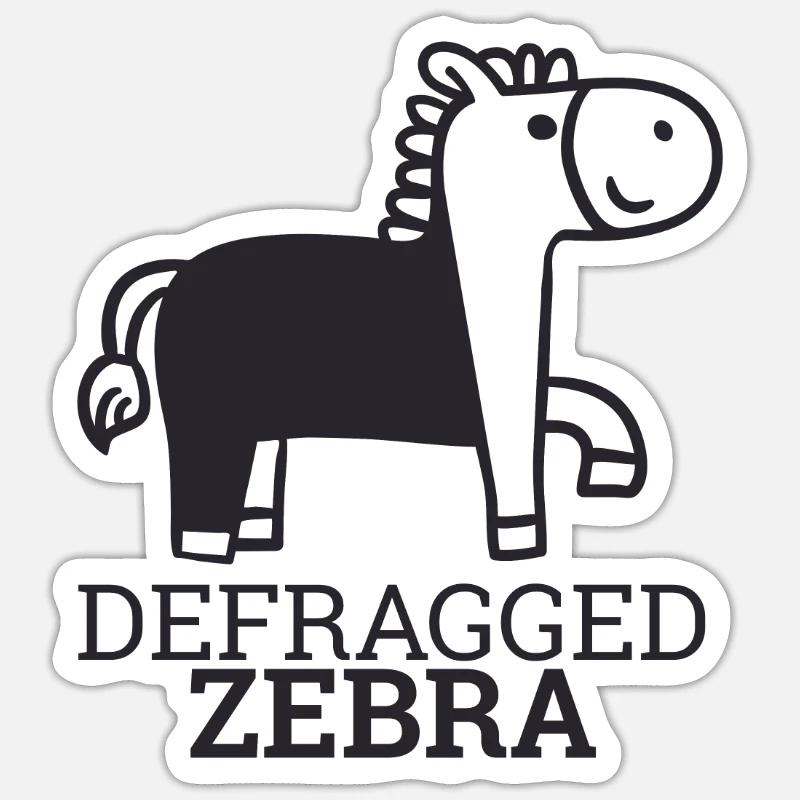 "Defragged Zebra" | Admin - Sticker Größe S (10 x 10 cm) - Mattweiß