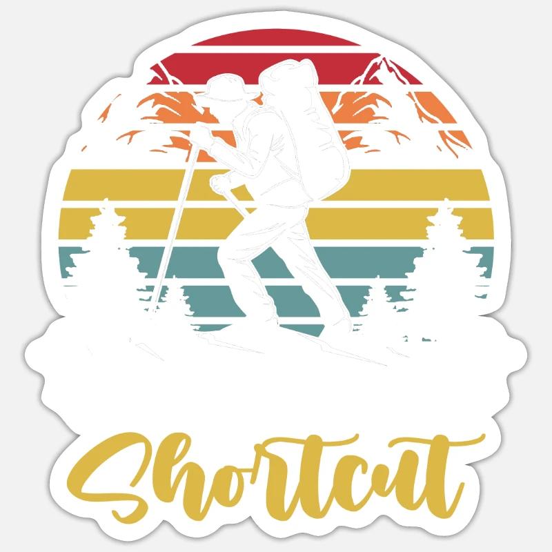 I know a shortcut - Wandershirt - Sticker Größe S (10 x 10 cm) - Mattweiß
