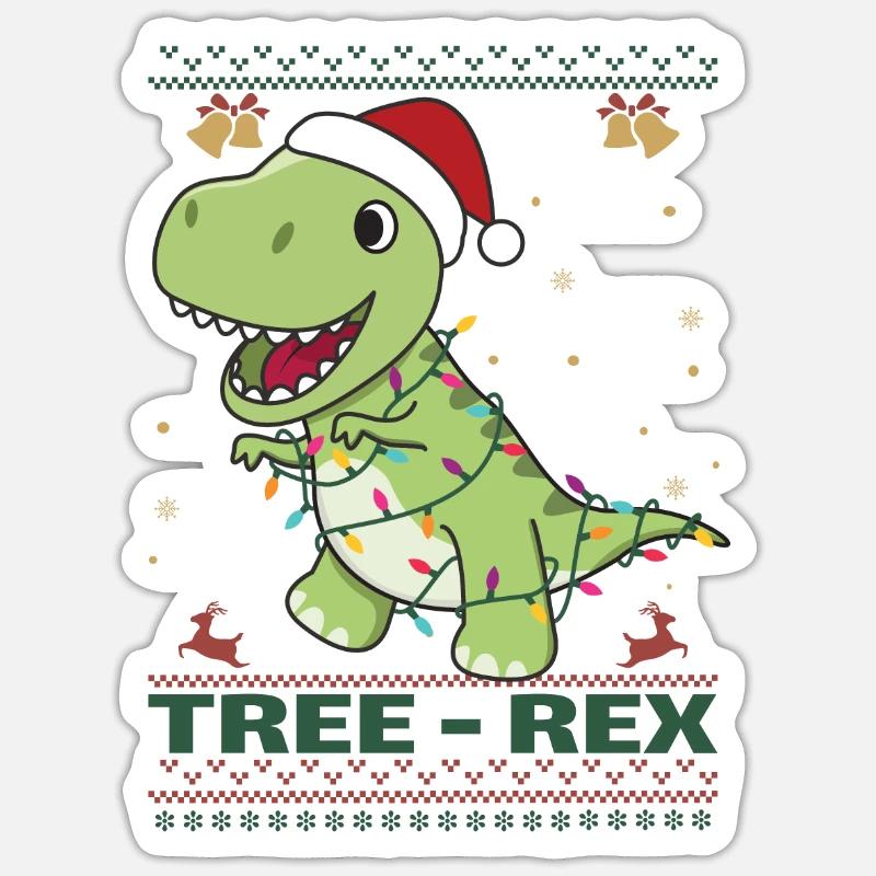 Tree-Rex funny dinosaur pun T-Rex Sticker size S (10 x 10 cm)
