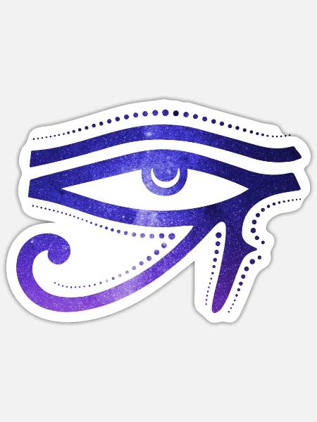 Œil cosmique Des Ra Hiéroglyphe égyptien - Sticker taille S (10 x 10 cm) - blanc mat