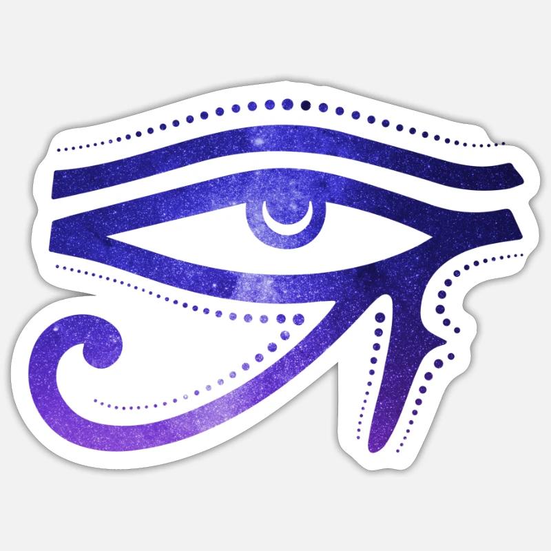Œil cosmique Des Ra Hiéroglyphe égyptien - Sticker taille S (10 x 10 cm) - blanc mat