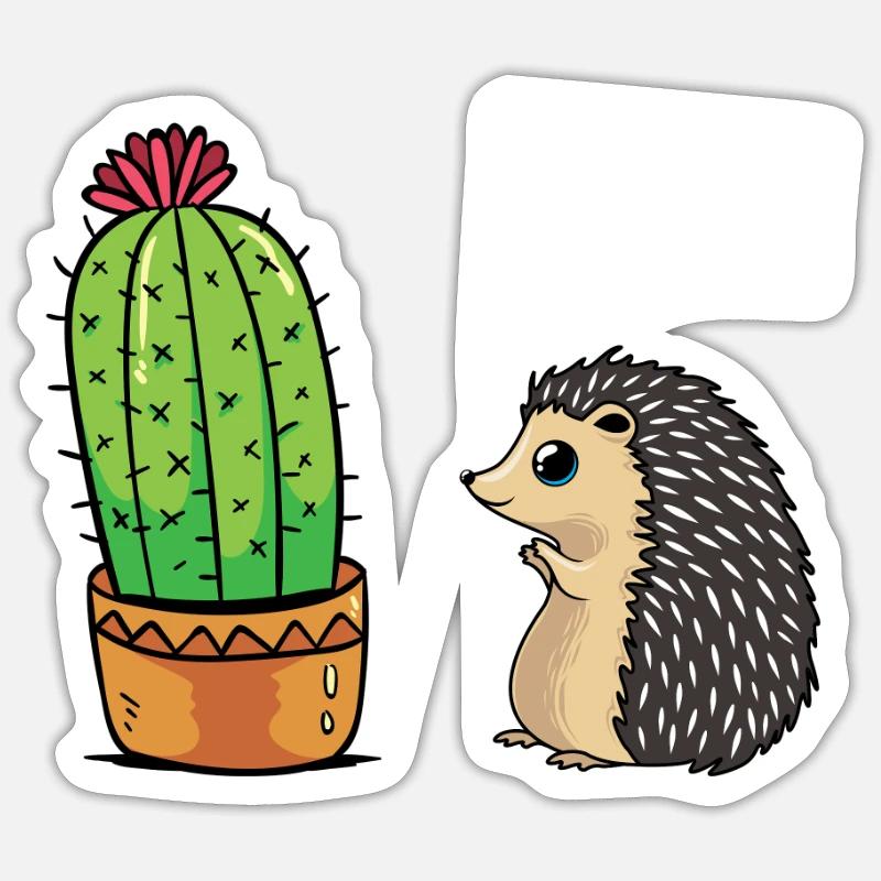 Hérisson - Sticker taille S (10 x 10 cm) - blanc mat