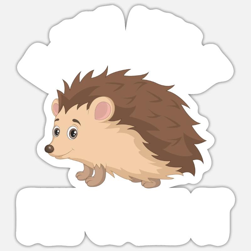 Hérisson - Sticker taille S (10 x 10 cm) - blanc mat