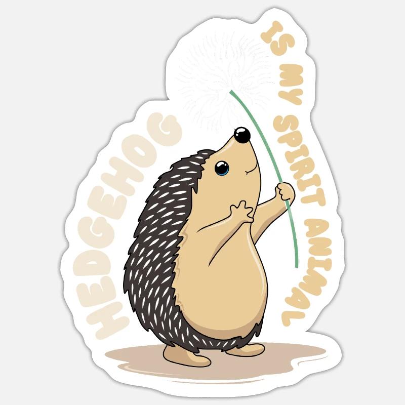 Riccio - Sticker formato S (10 x 10 cm) - bianco opaco
