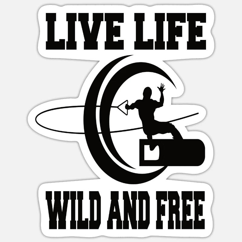 wakeboarding - Sticker taille S (10 x 10 cm) - blanc mat