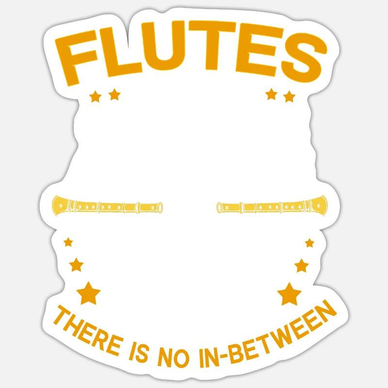 Flûte - Sticker taille S (10 x 10 cm) - blanc mat