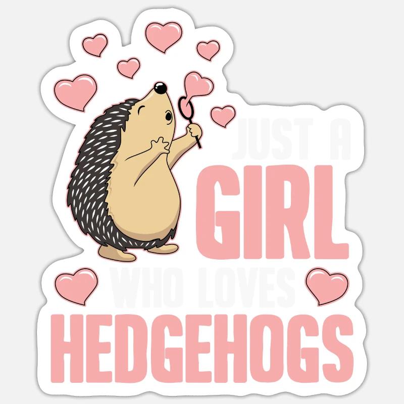 Hérisson - Sticker taille S (10 x 10 cm) - blanc mat