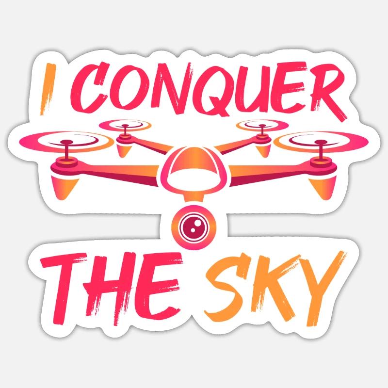Drone Drone Pilot Quadcopter - Sticker size S (10 x 10 cm) - white matte