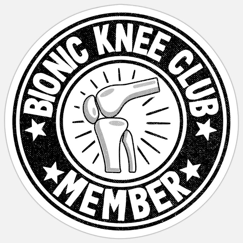 Bionic Knee Club Member Knee Replacement Surgery - Sticker size S (10 x 10 cm) - white matte