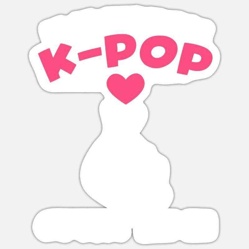 K-Pop K-Pop Geschenk - Sticker Größe S (10 x 10 cm) - Mattweiß