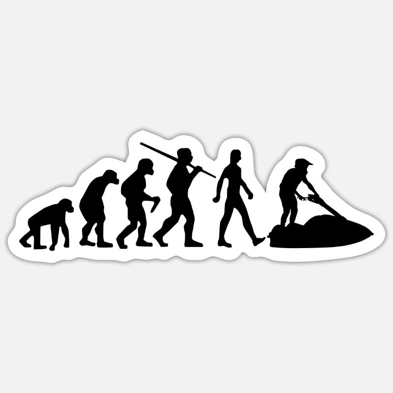 Jetski Evolution Wasserski - Sticker Größe S (10 x 10 cm) - Mattweiß