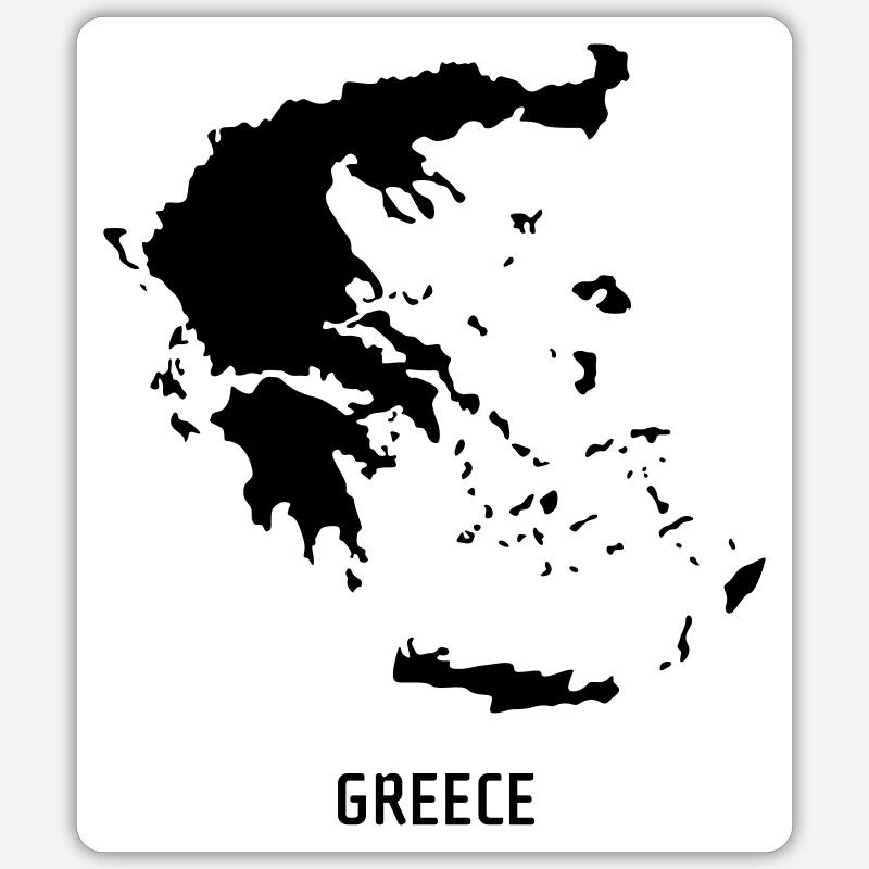 Greece - Map Map - Sticker size S (10 x 10 cm) - white matte