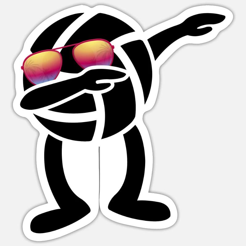 Dabbing Volley - Beach Volley Dab Dance - Sticker formato S (10 x 10 cm) - bianco opaco