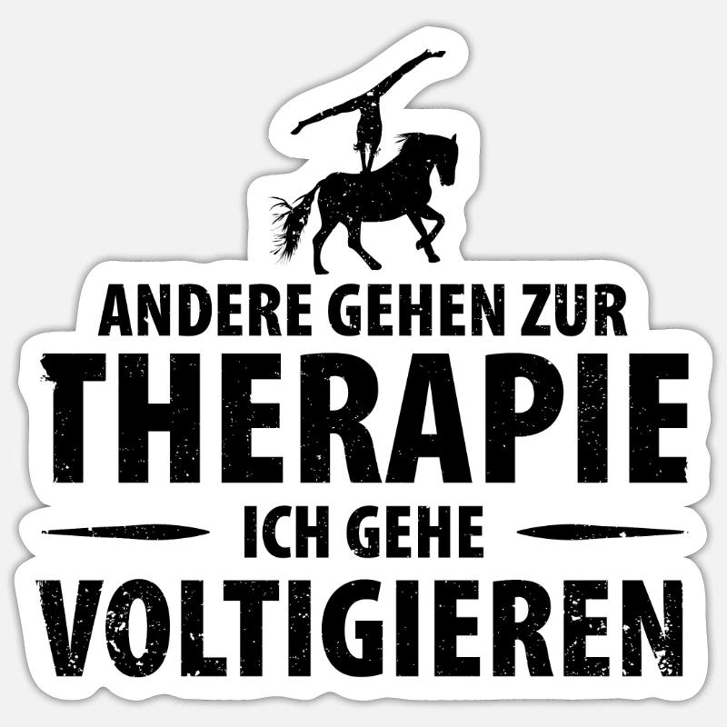 Pferde Pferd Voltigierer Voltigieren Volti - Sticker Größe S (10 x 10 cm) - Mattweiß