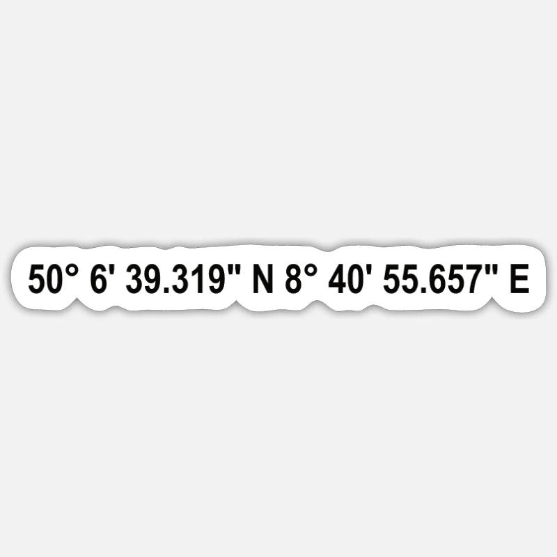 Francfort-sur-le-Main Coordonnées - Sticker taille S (10 x 10 cm) - blanc mat