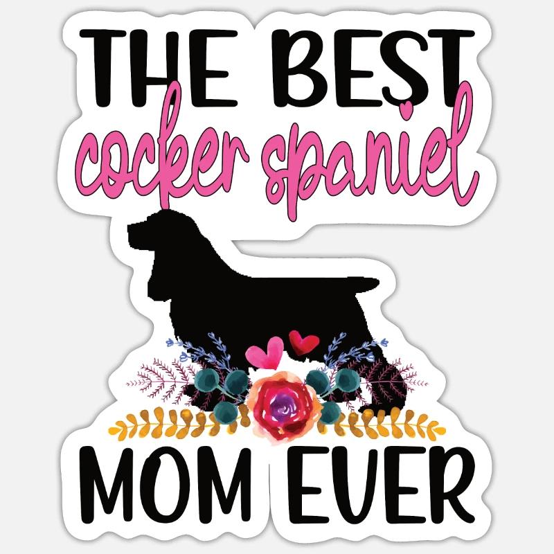 Cocker Spaniel Mama Cocker Spaniel Hundebesitzerin - Sticker Größe S (10 x 10 cm) - Mattweiß