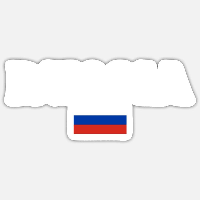 Made in Russia Russie drapeau - Sticker taille S (10 x 10 cm) - blanc mat