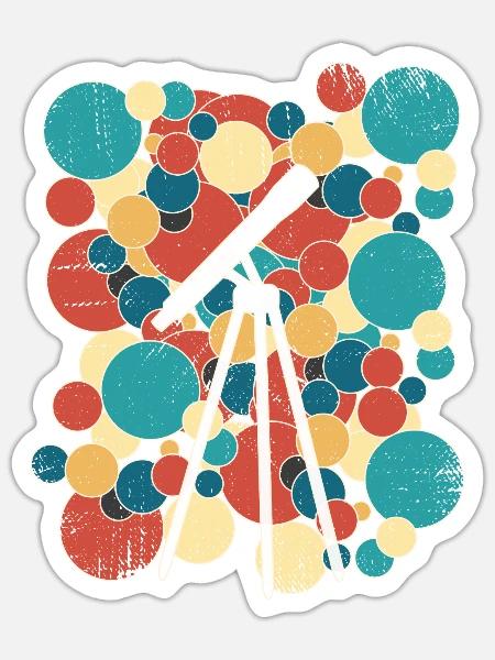 Astronomie Teleskop Entdecker Universum Weltall - Sticker Größe S (10 x 10 cm) - Mattweiß