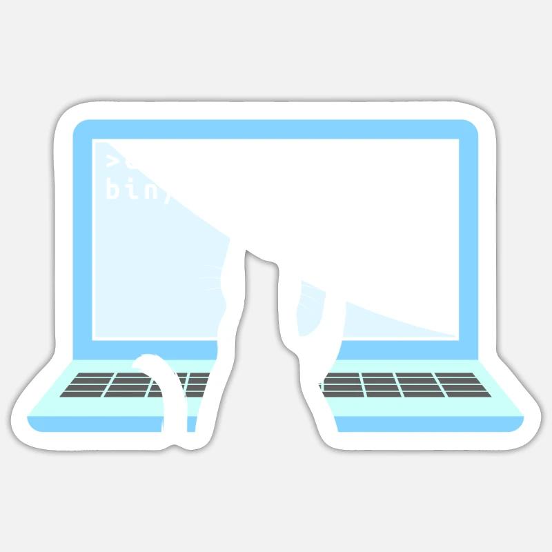 Chat comme codeur codeur propriétaire de chat Sticker taille S (10 x 10 cm)