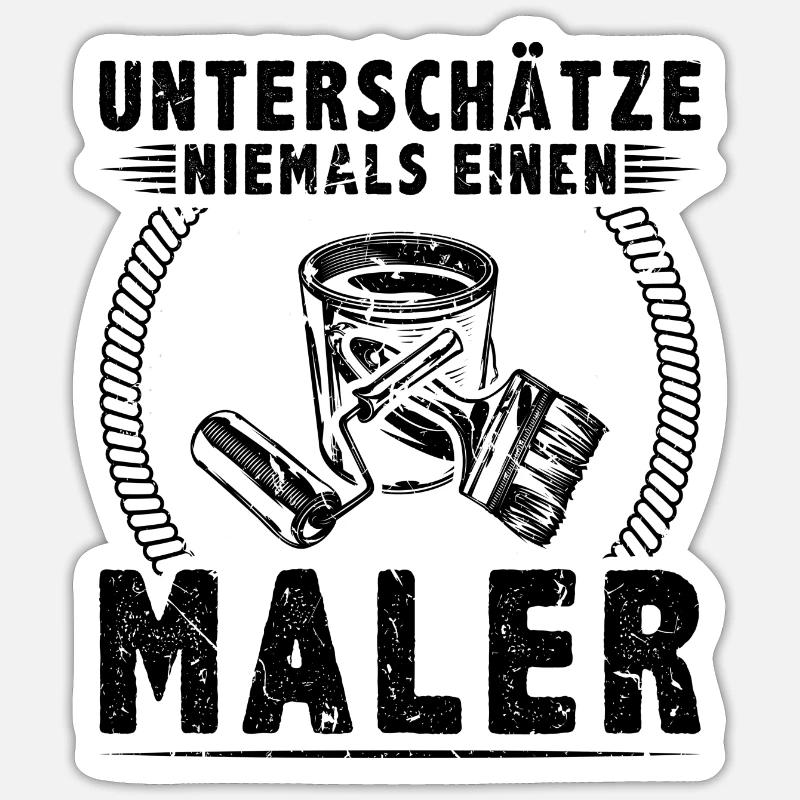 Maler - Sticker Größe S (10 x 10 cm) - Mattweiß