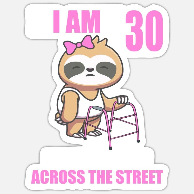 30 s’il vous plaît aidez-moi sur la route 30e anniversaire - Sticker taille S (10 x 10 cm) - blanc mat