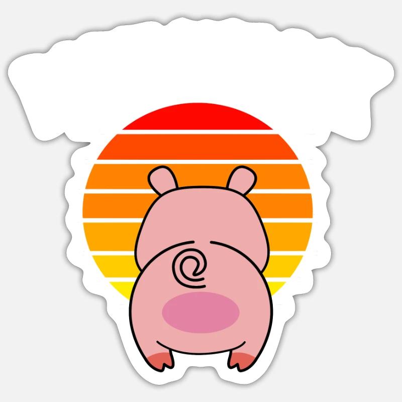 PORK O'Clock - Sticker Größe S (10 x 10 cm) - Mattweiß