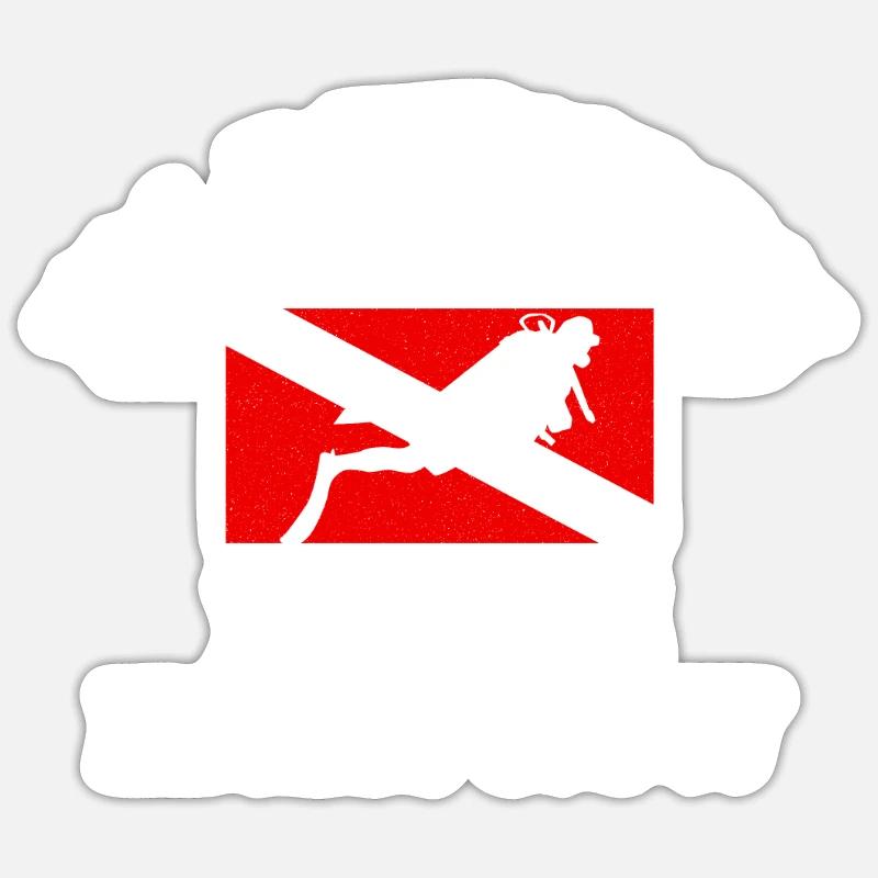 Scuba Diving Diver Down Dive Flag Sticker size S (10 x 10 cm)
