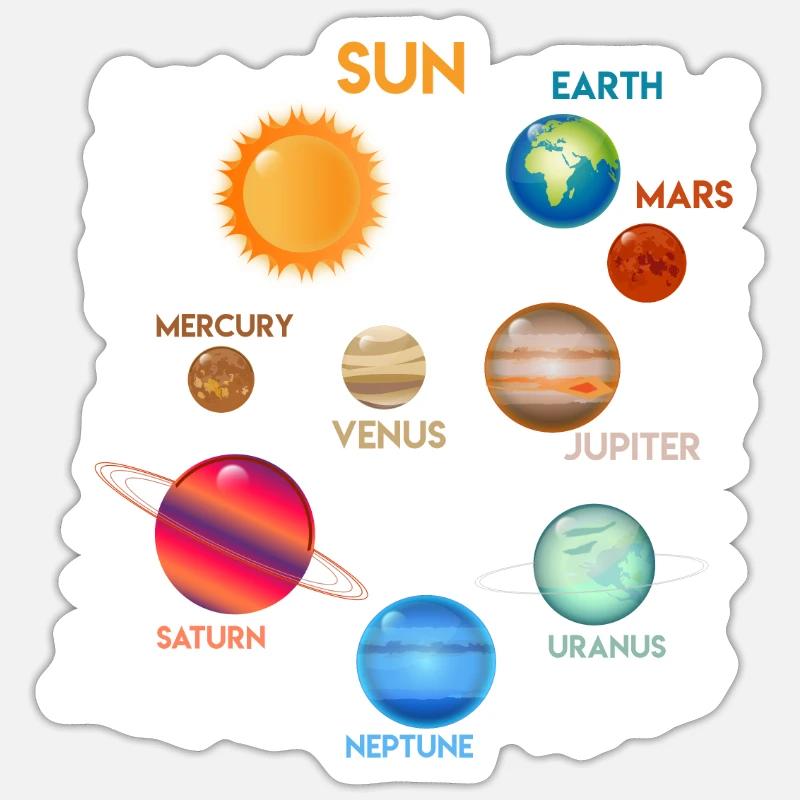 Galaxy Space Solar System Planet Astronaut Sticker size S (10 x 10 cm)