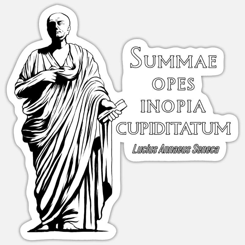 Latin - Summae Opes Inopia Cupiditatum - Sticker taille S (10 x 10 cm) - blanc mat
