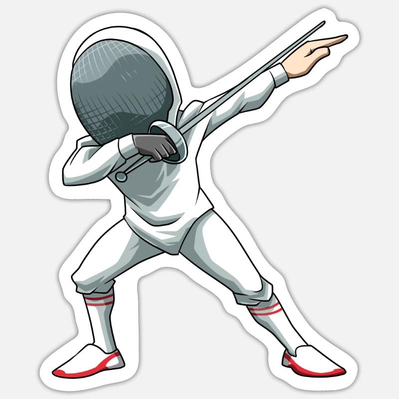 Fechten Dabbing Dab Fechtkampf Sticker Größe S (10 x 10 cm)