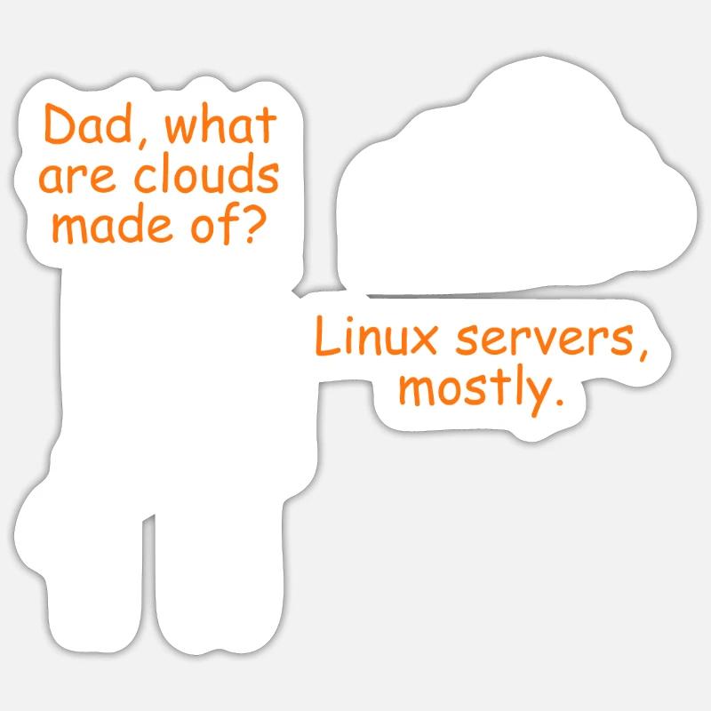 Linux Server Witz Informatiker Humor Software Sticker Größe S (10 x 10 cm)