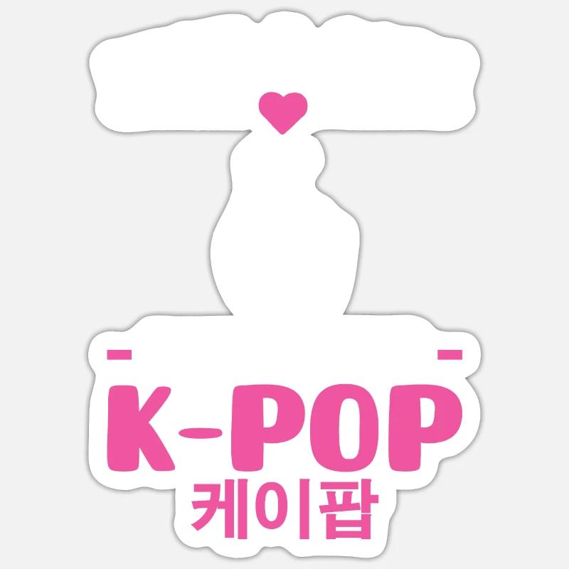 K-Pop Mädchen K-Pop Mädchen Geschenk - Sticker Größe S (10 x 10 cm) - Mattweiß