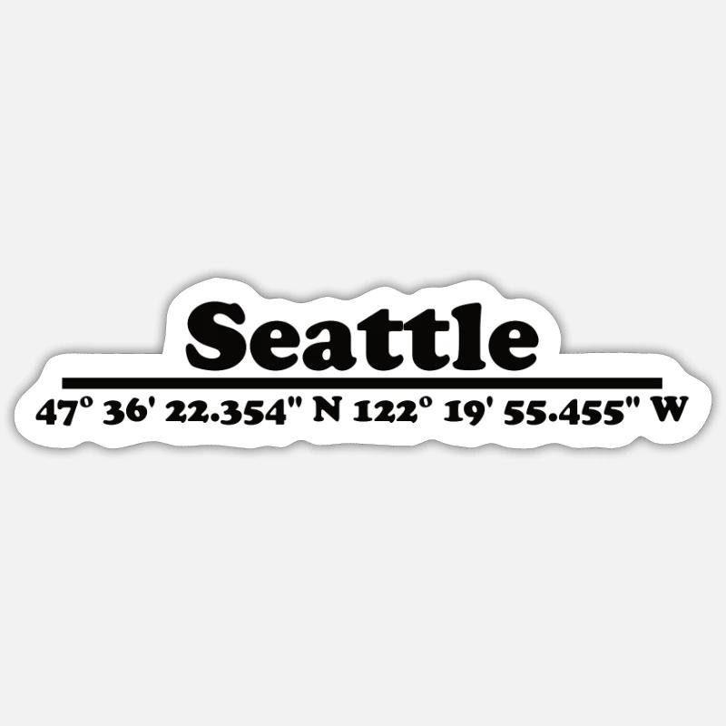 Seattle Coordonnées - Sticker taille S (10 x 10 cm) - blanc mat