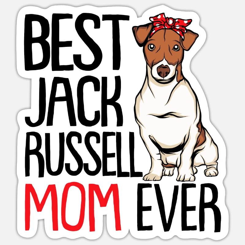 Jack Russell Terrier - Sticker taille S (10 x 10 cm) - blanc mat