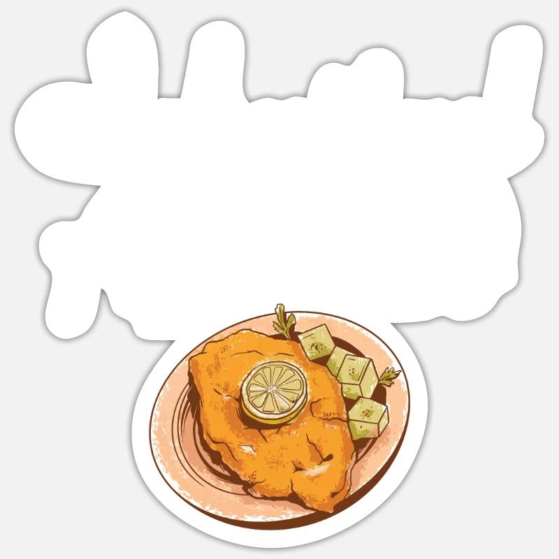 Schnitzel Addicted - Sticker size S (10 x 10 cm) - white matte