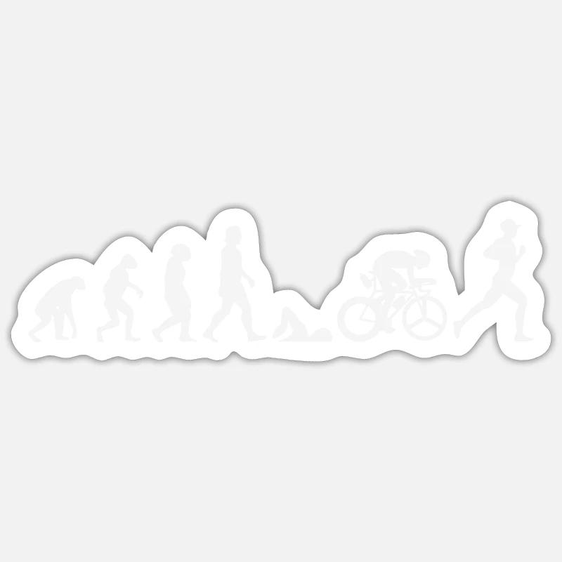Triathlon Evolution - Sticker taille S (10 x 10 cm) - blanc mat