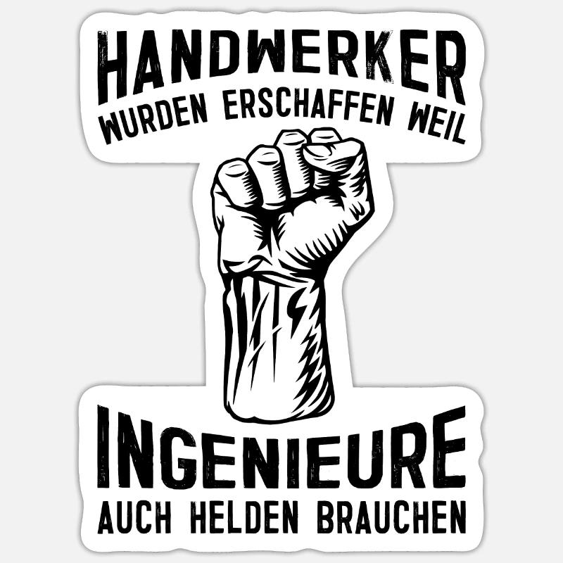 Handwerker wurden erschaffen Geschenk Zimmerer - Sticker Größe S (10 x 10 cm) - Mattweiß