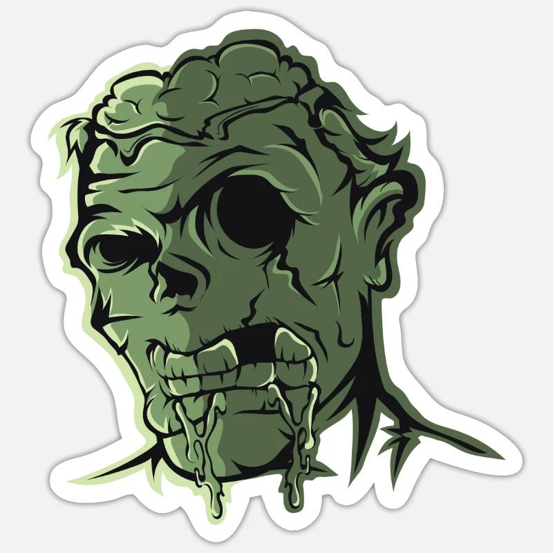 Zombie - Sticker Größe S (10 x 10 cm) - Mattweiß