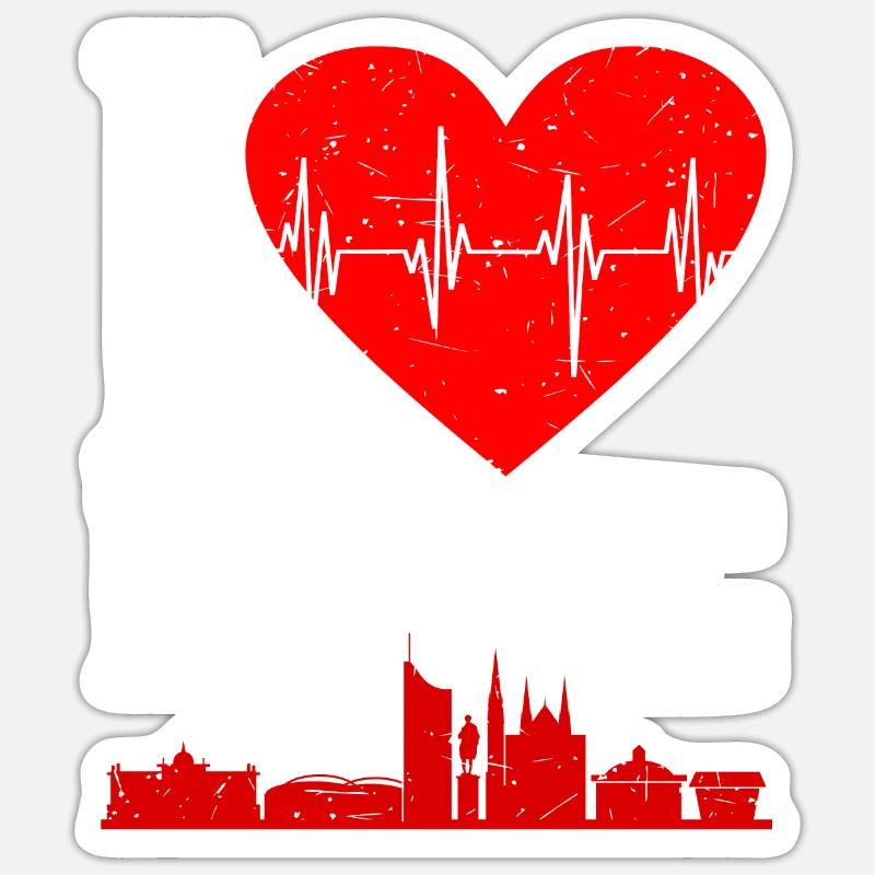 Leipzig - Sticker taille S (10 x 10 cm) - blanc mat