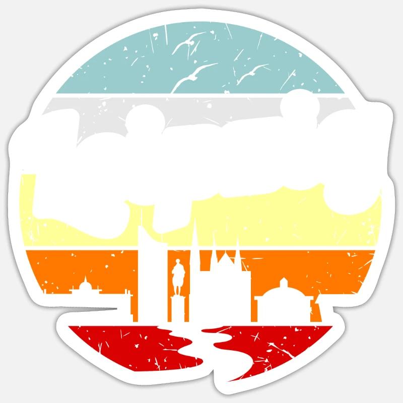 Leipzig - Sticker Größe S (10 x 10 cm) - Mattweiß