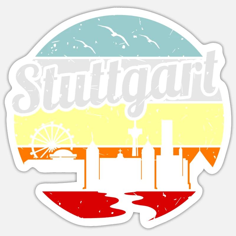 Stuttgart - Sticker size S (10 x 10 cm) - white matte